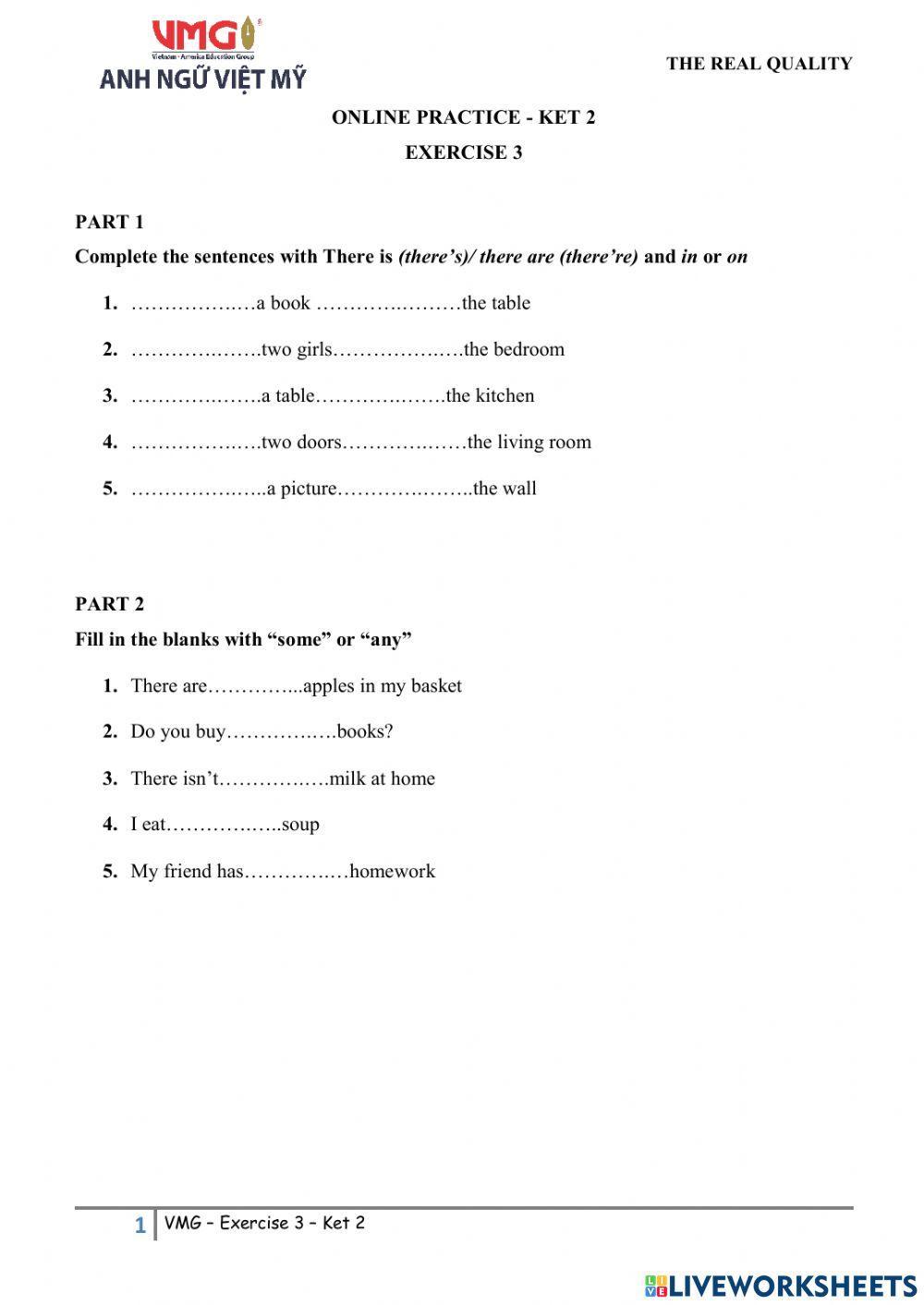 Ket 2 - Online Practice - Test 3