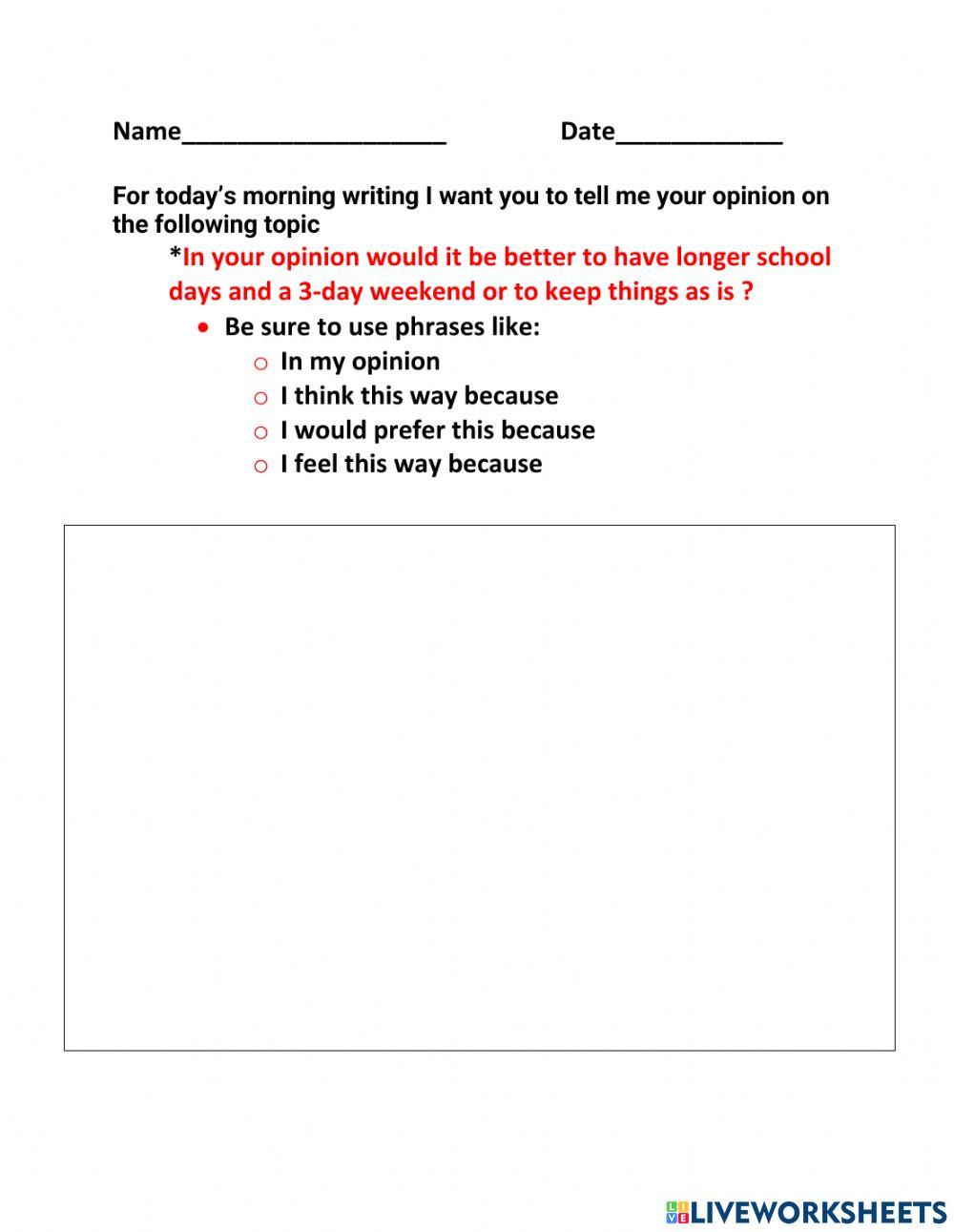 Opinion Writing