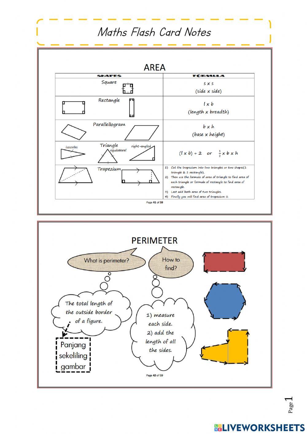 MATHEMATICS YEAR 4- PERIMETER AND AREA OF RECTANGLES AND SQUARES
