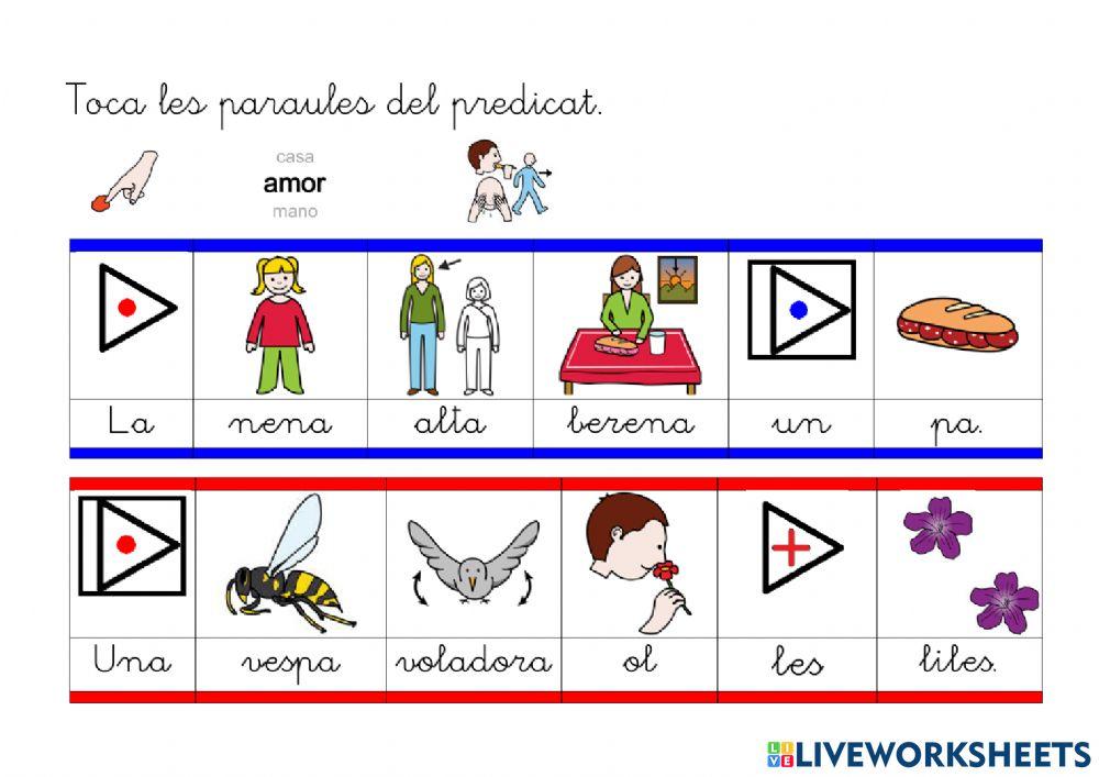 Identificar subjecte i predicat.