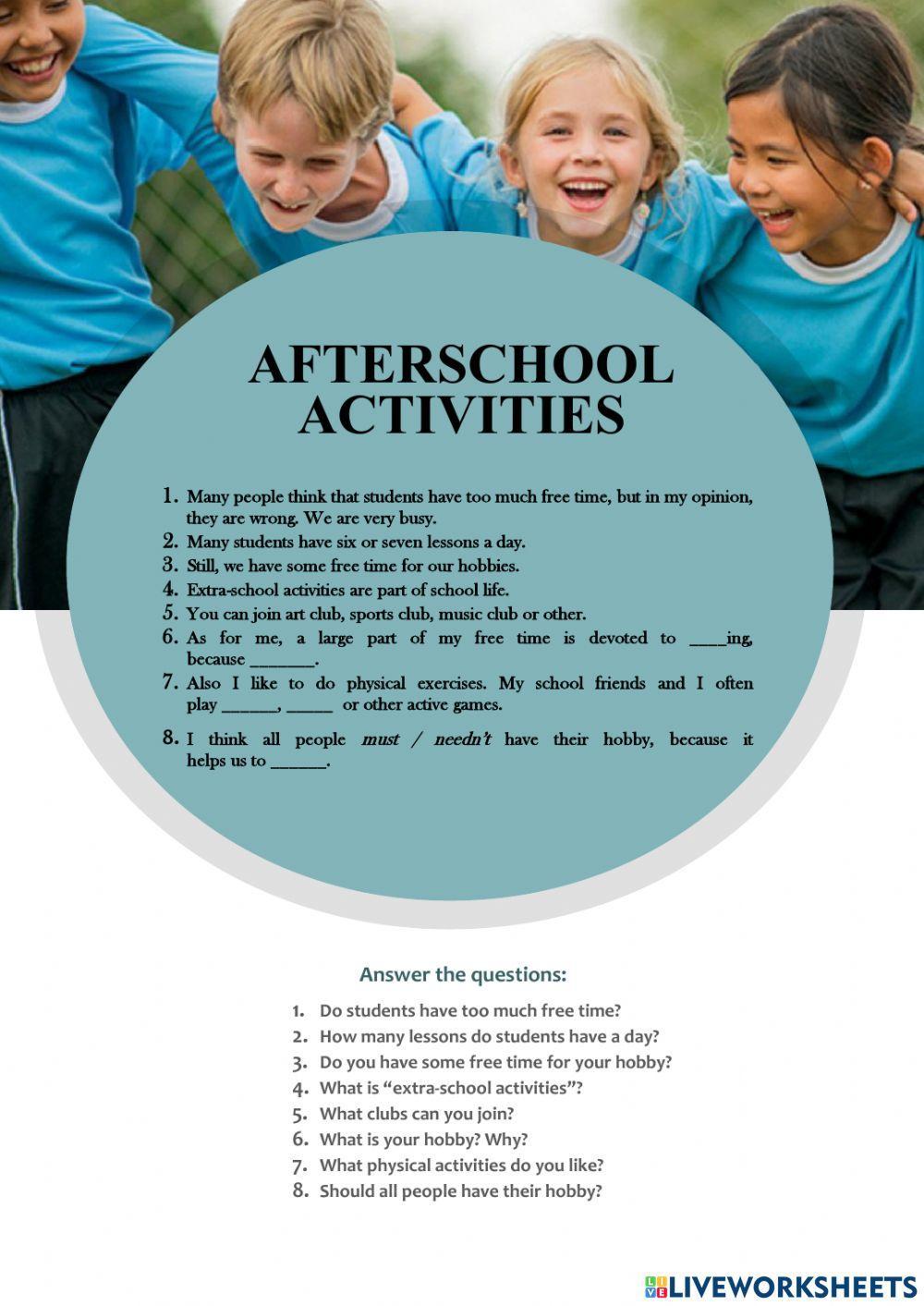Afterschool activities (topic)