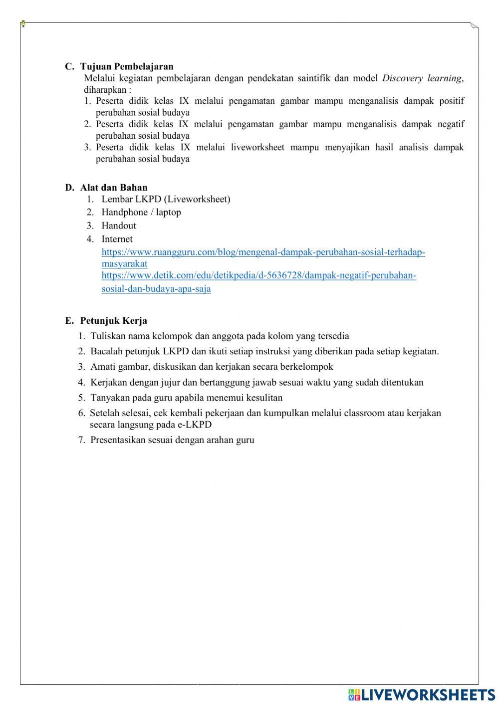 Dampak perubahan sosial budaya