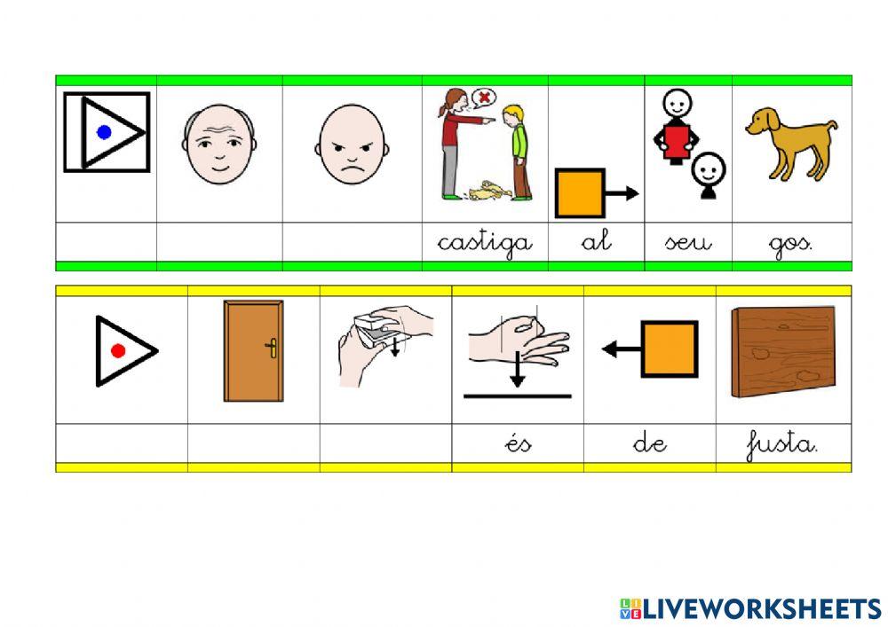 Escriure subjectes i predicats.