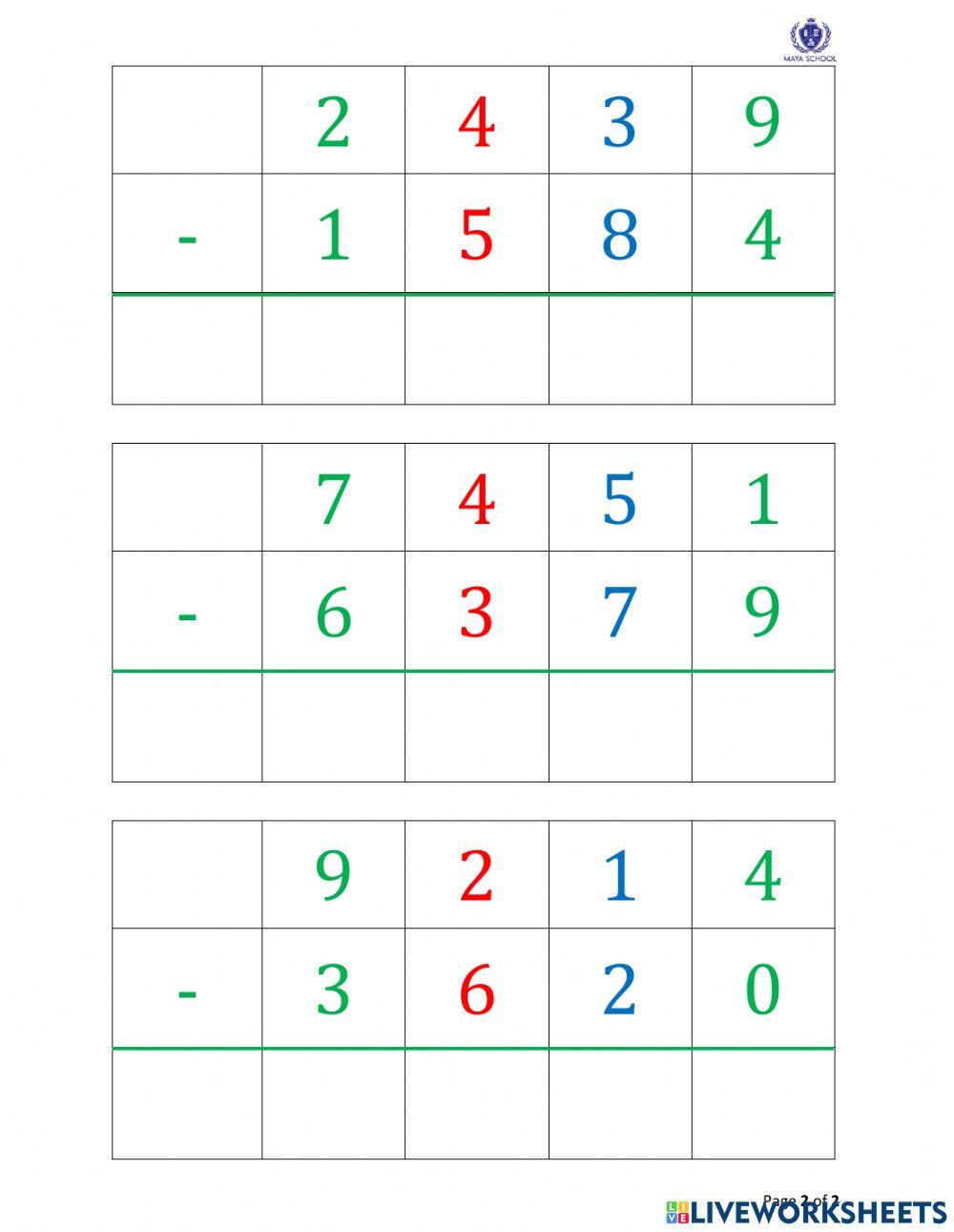 Phép trừ với Stamp Game