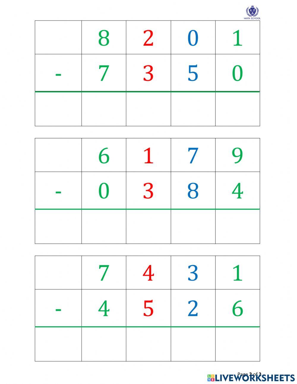 Ôn tập phép trừ với Stamp Game