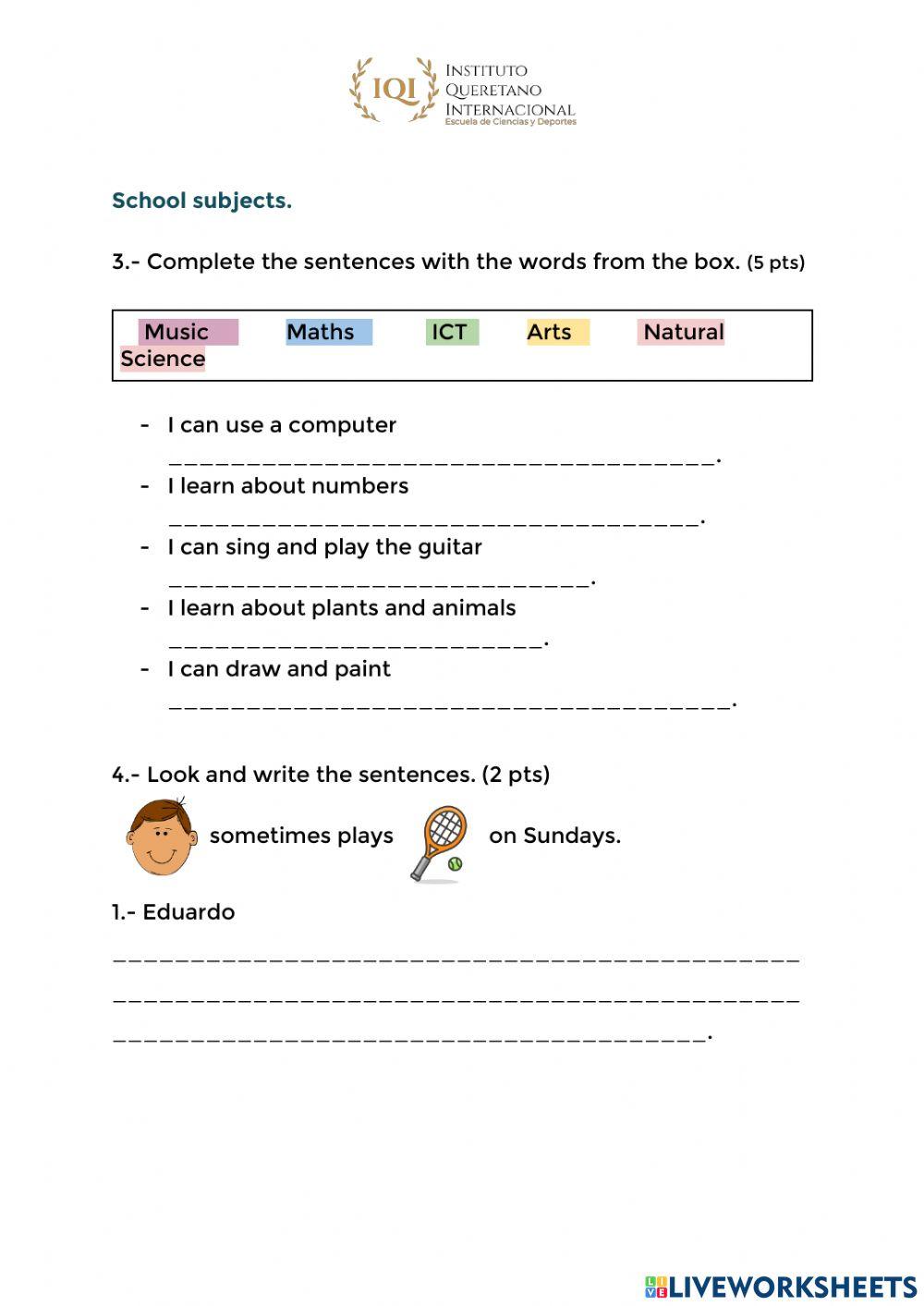 English test 3rd grade