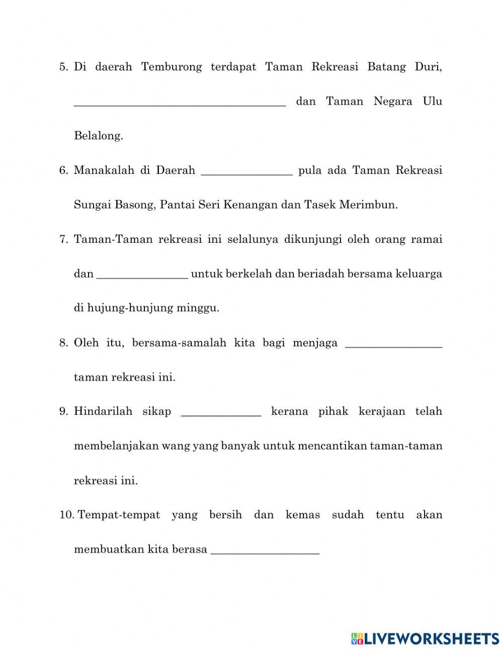 Memelihara dan Menyayangi Alam Sekitar
