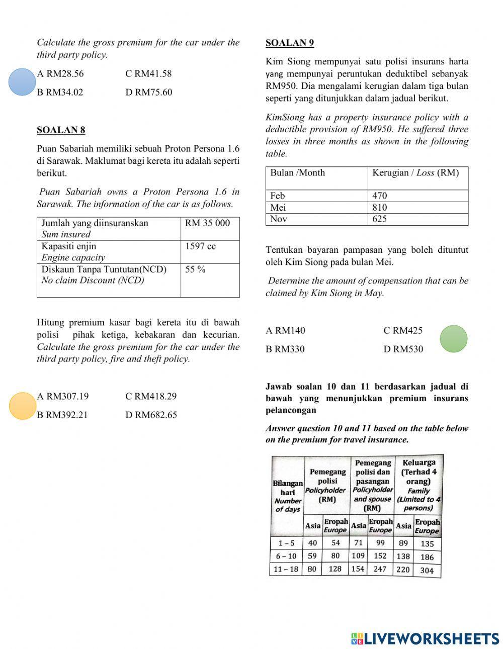 Bab 3 insurans matematik tingkatan 5