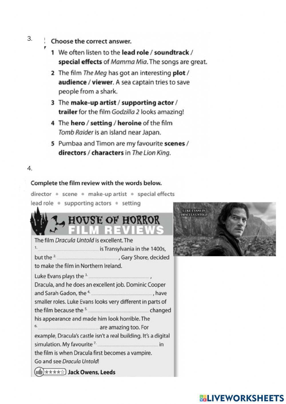 Vocabulary 2 sports and films