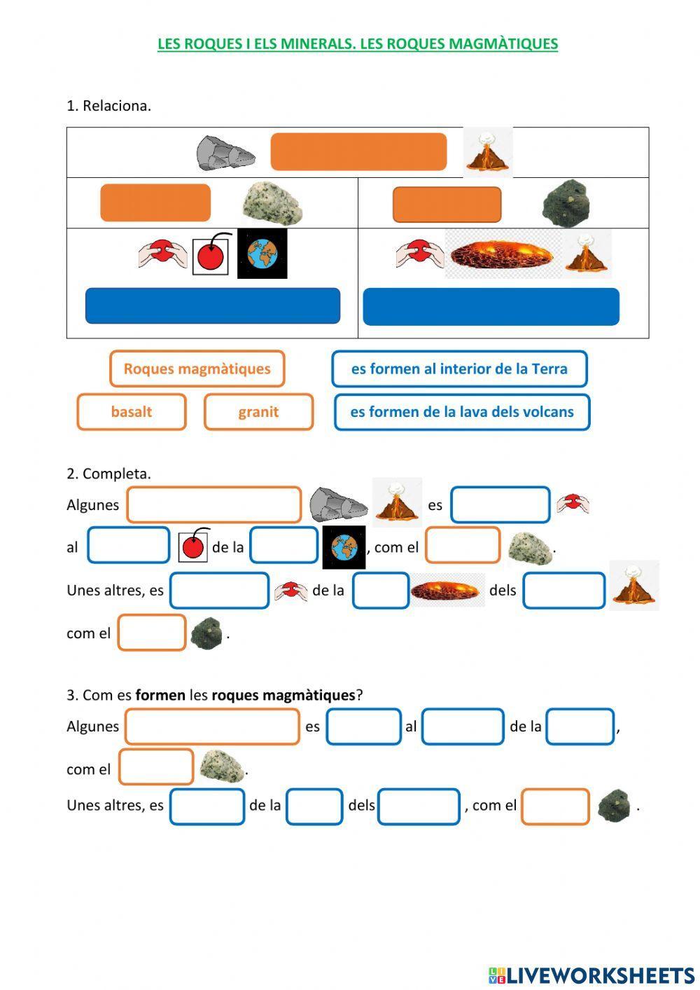 Les roques i els minerals. Les roques magmàtiques