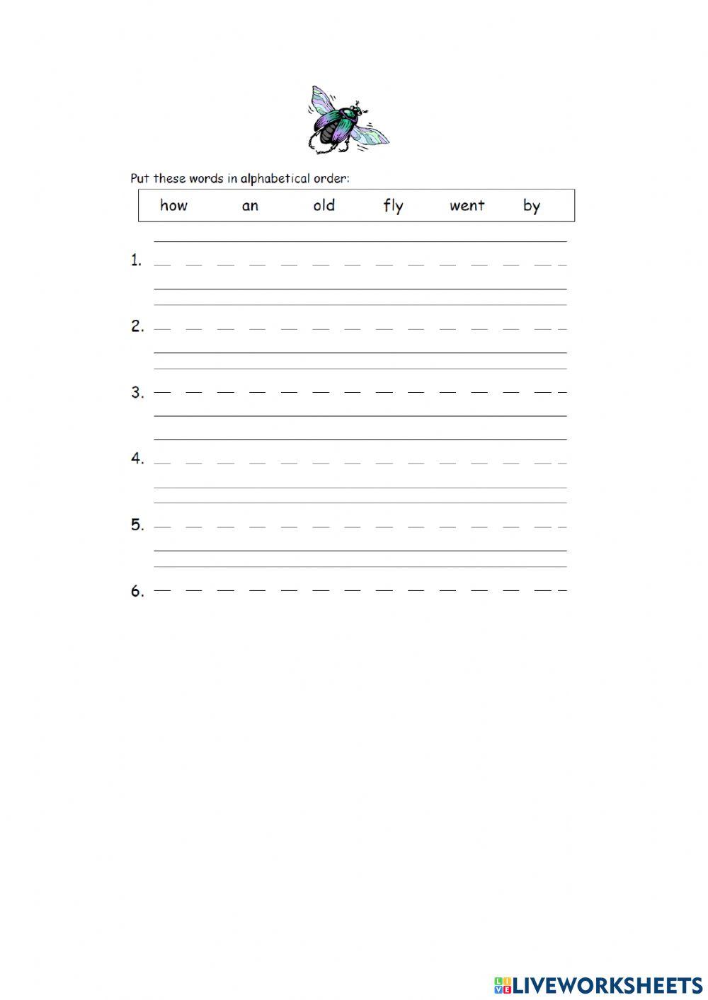 Alphabetical Order with first Letter