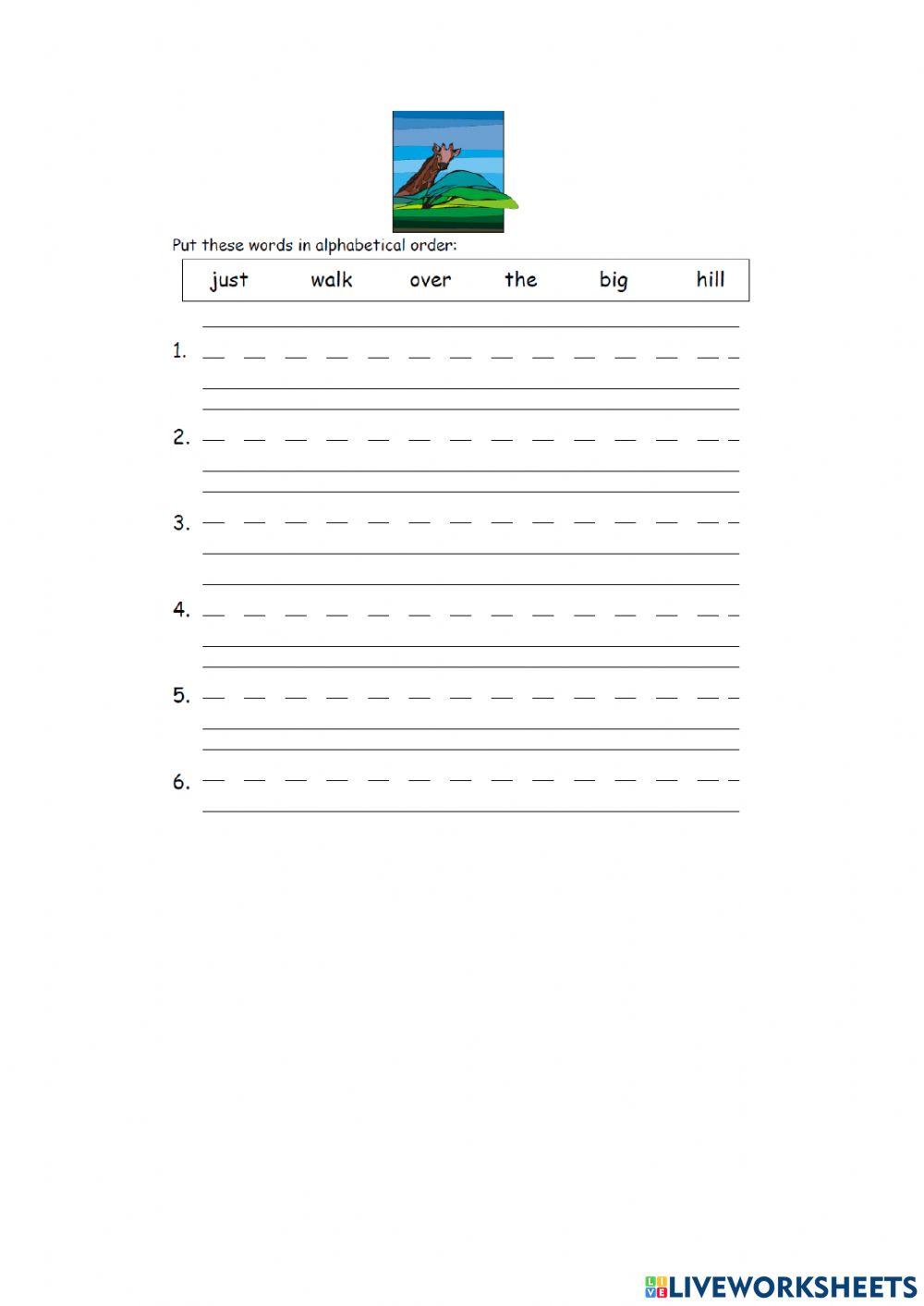 Alphabetical Order with first Letter