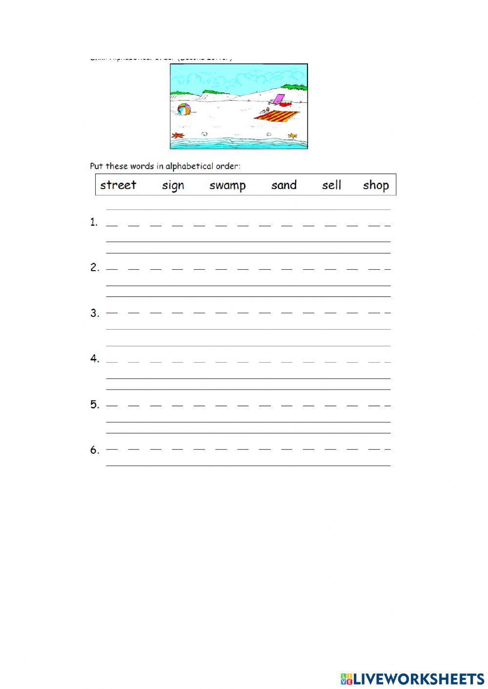 Alphabetical Order with the Second Letter.