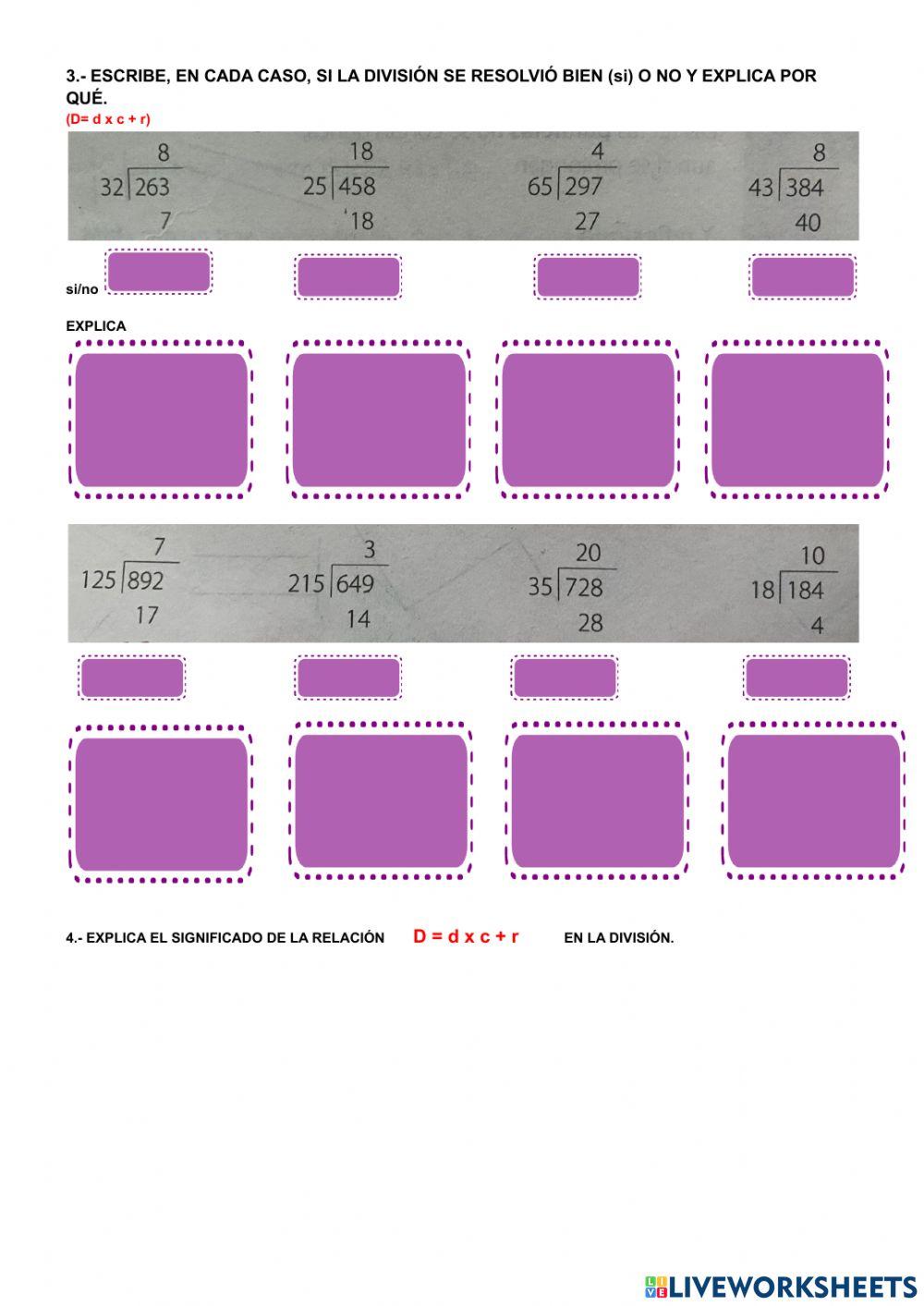 Relacion entre los elementos de la division