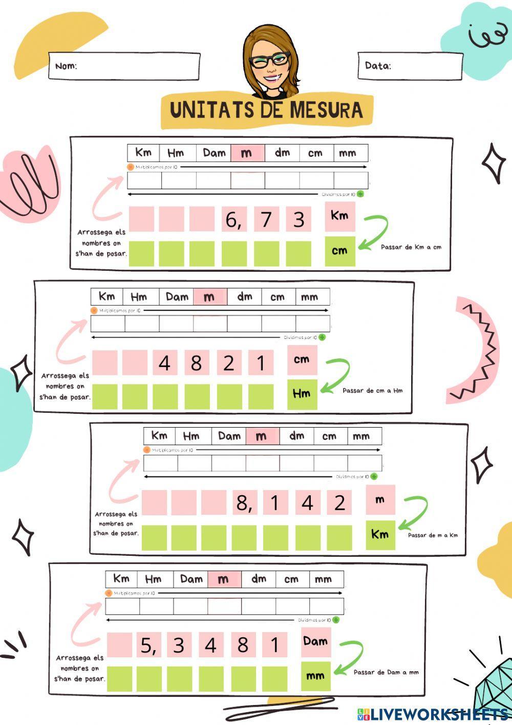 Unitats de mesura longitud worksheet Live Worksheets Unitats de mesura longitud worksheet Live Worksheets