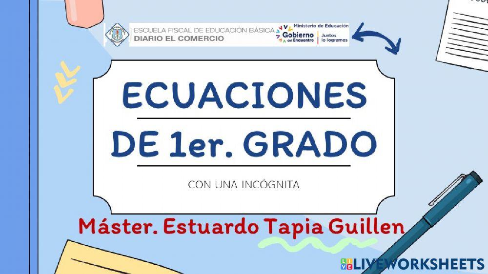 Ecuaciones de primer grado con 1 incógnita