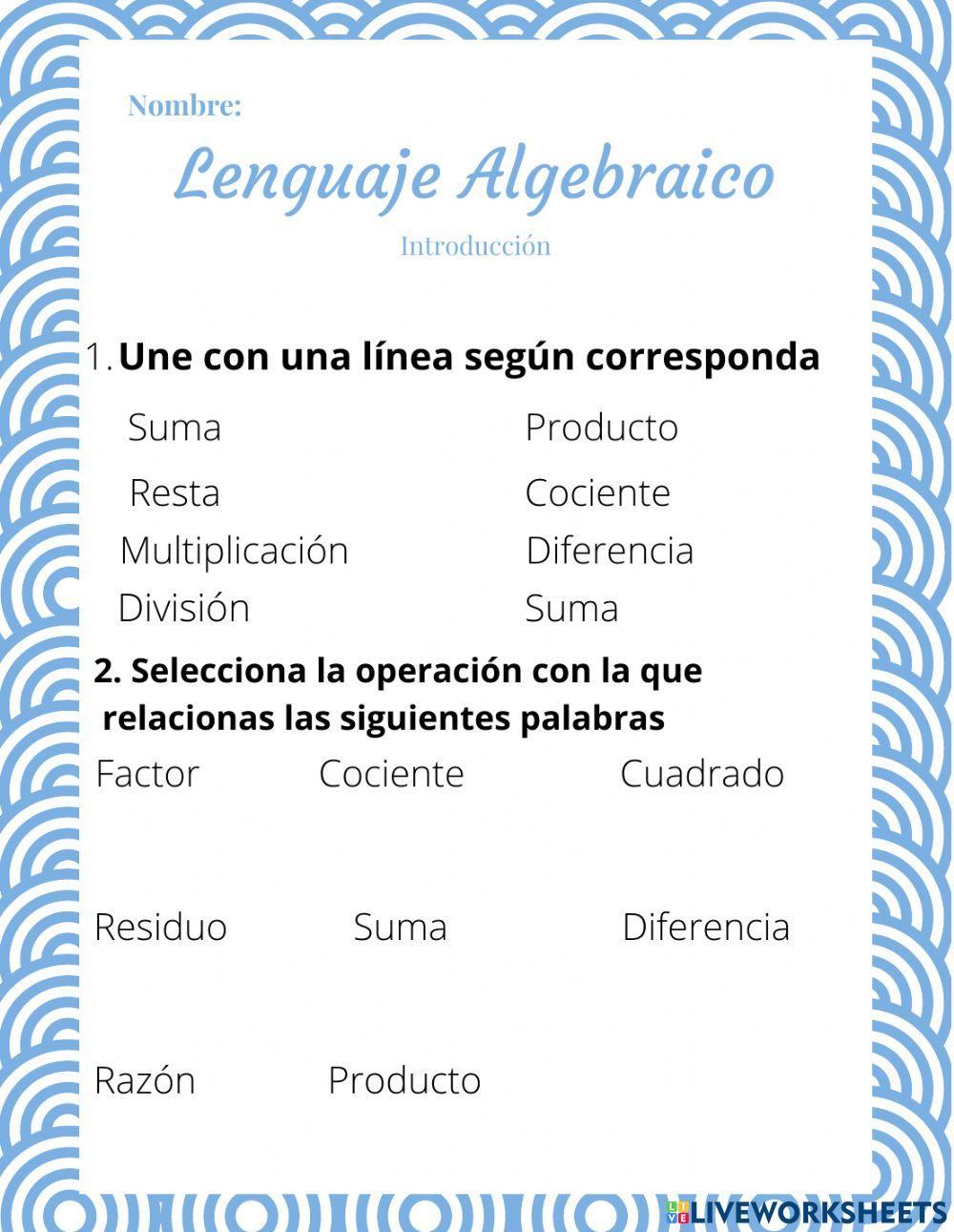 Pensamiento algebraico