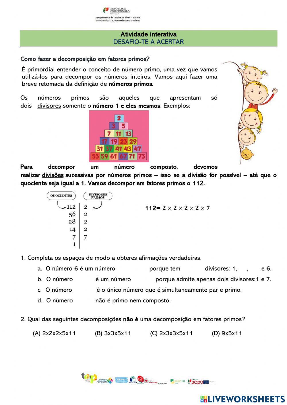 Decomposição em fatores primos