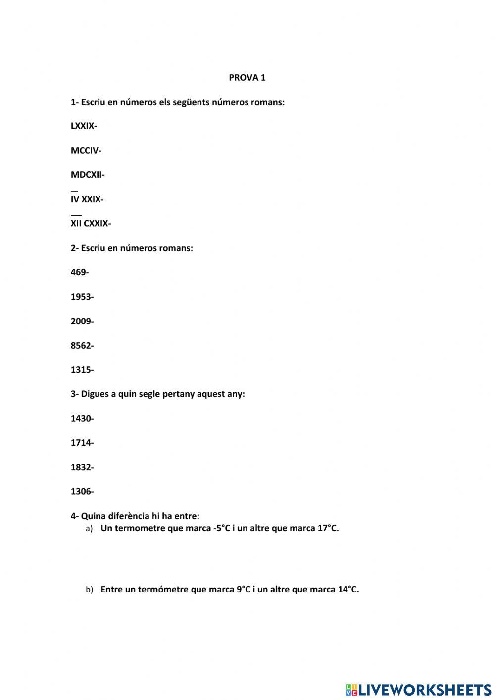 PROVA 5e matemàtiques