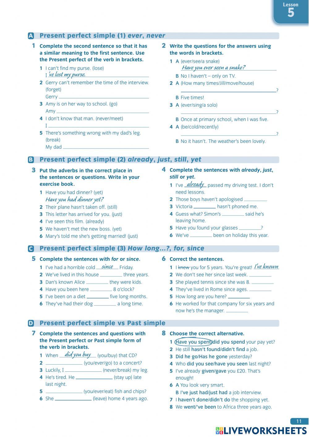 Present Perfect and Past Simple