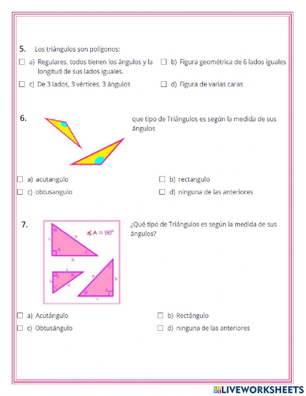 Clasificación de triángulos según la medida de sus ángulos