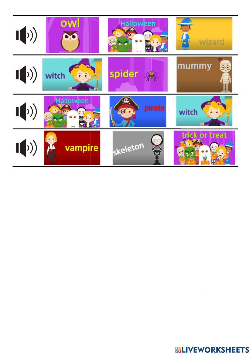 Halloween vocabulary