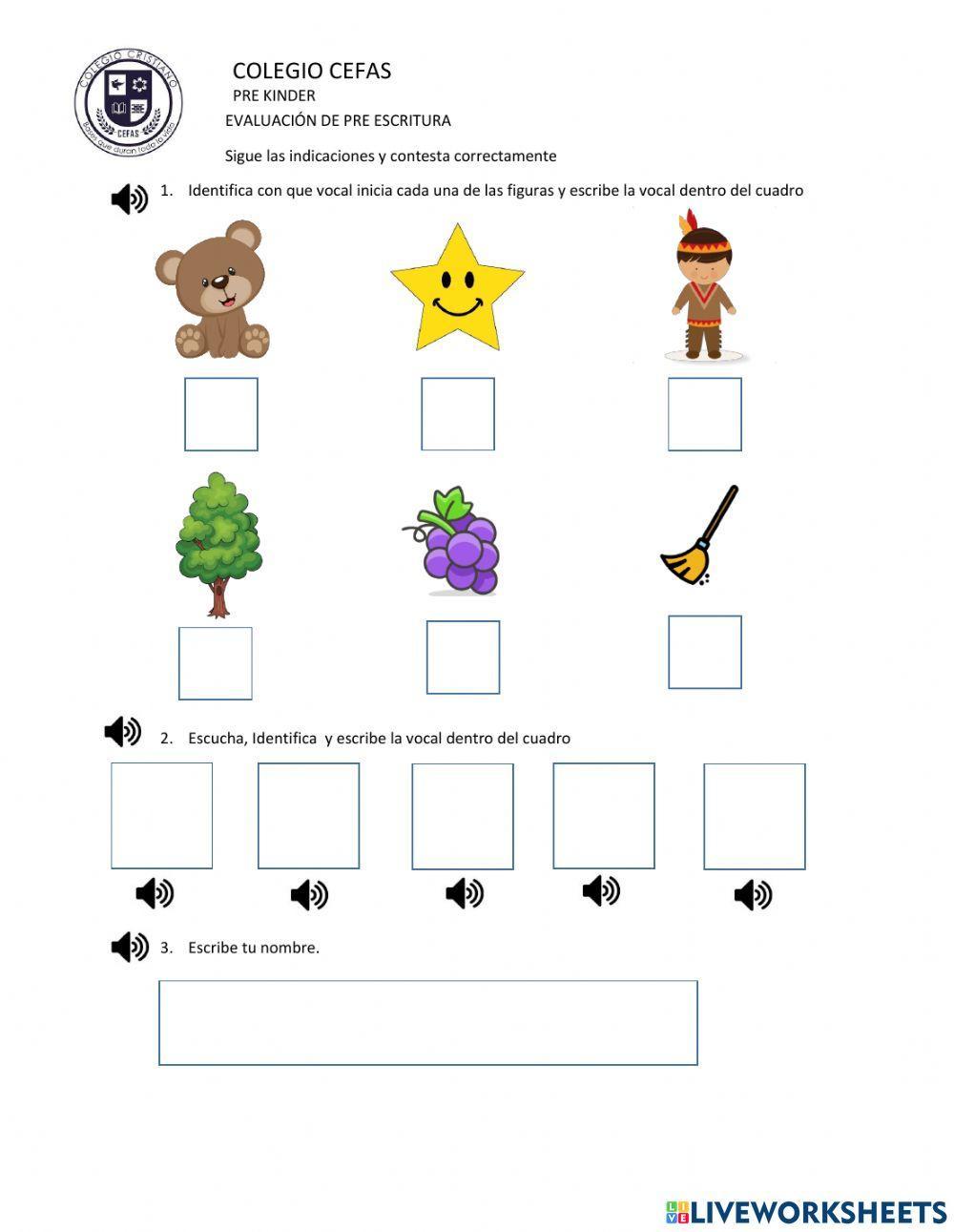 Evaluación de preescritura