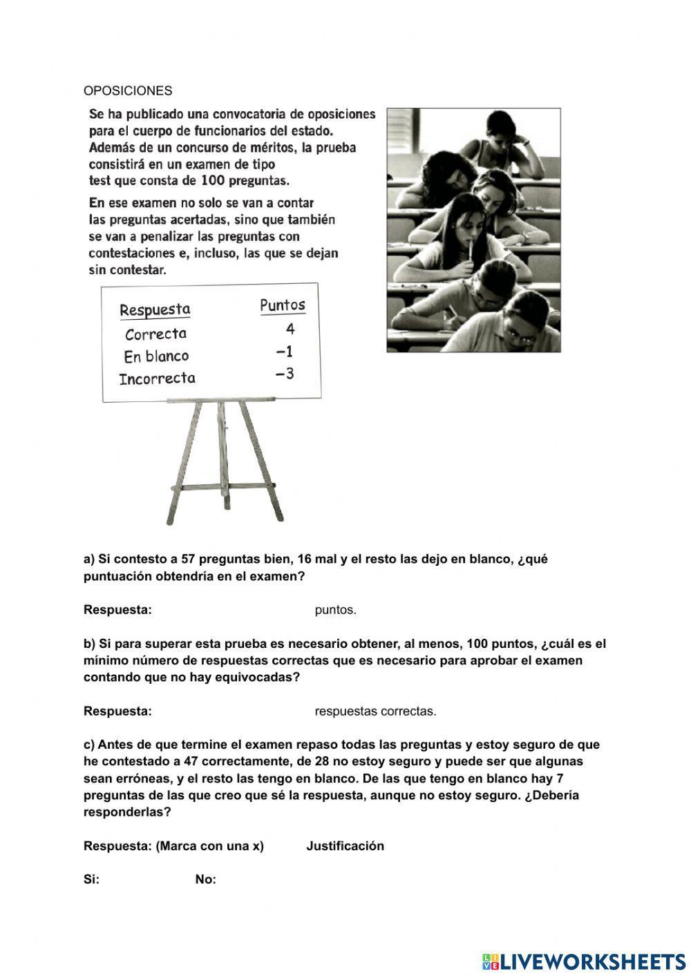 Prueba competencial de números enteros