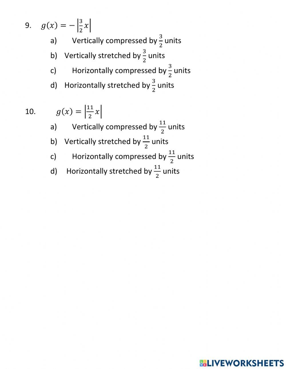 9 Advance Mathematics Lesson – 4.7 (Absolute value function) Name in English -