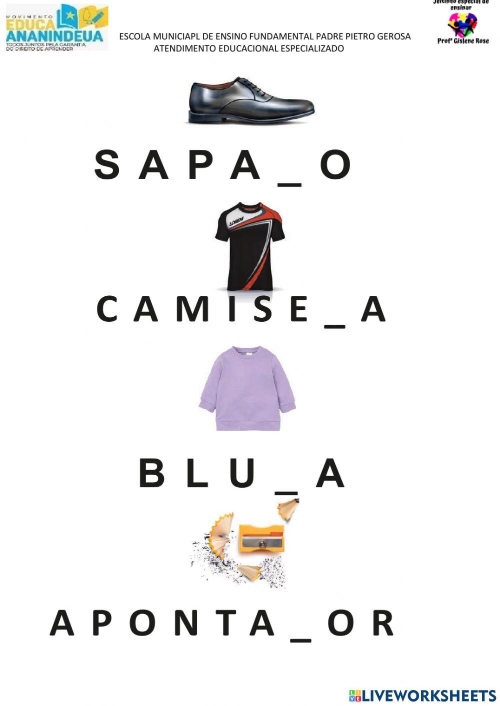 Complete com as letras