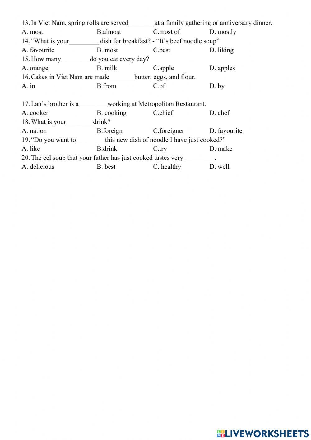 SUPP vocab and grammar 1
