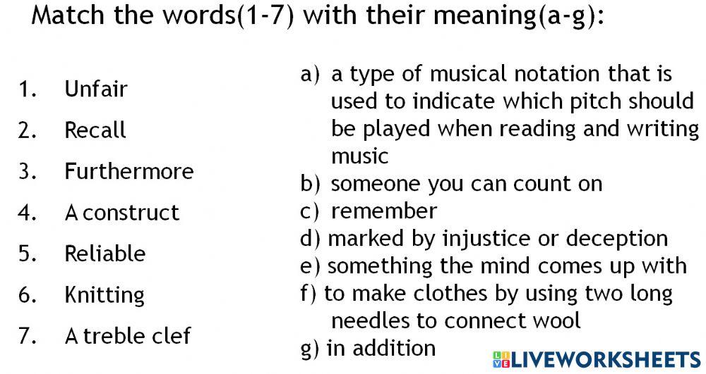Match the words with the definitions