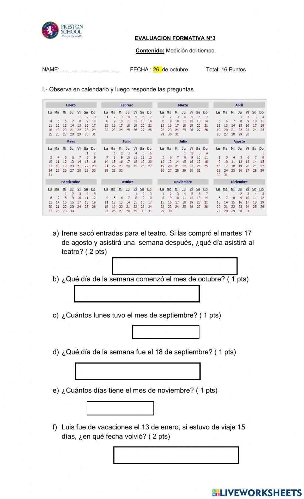 Formativa Medición del tiempo Formativa Medición del tiempo