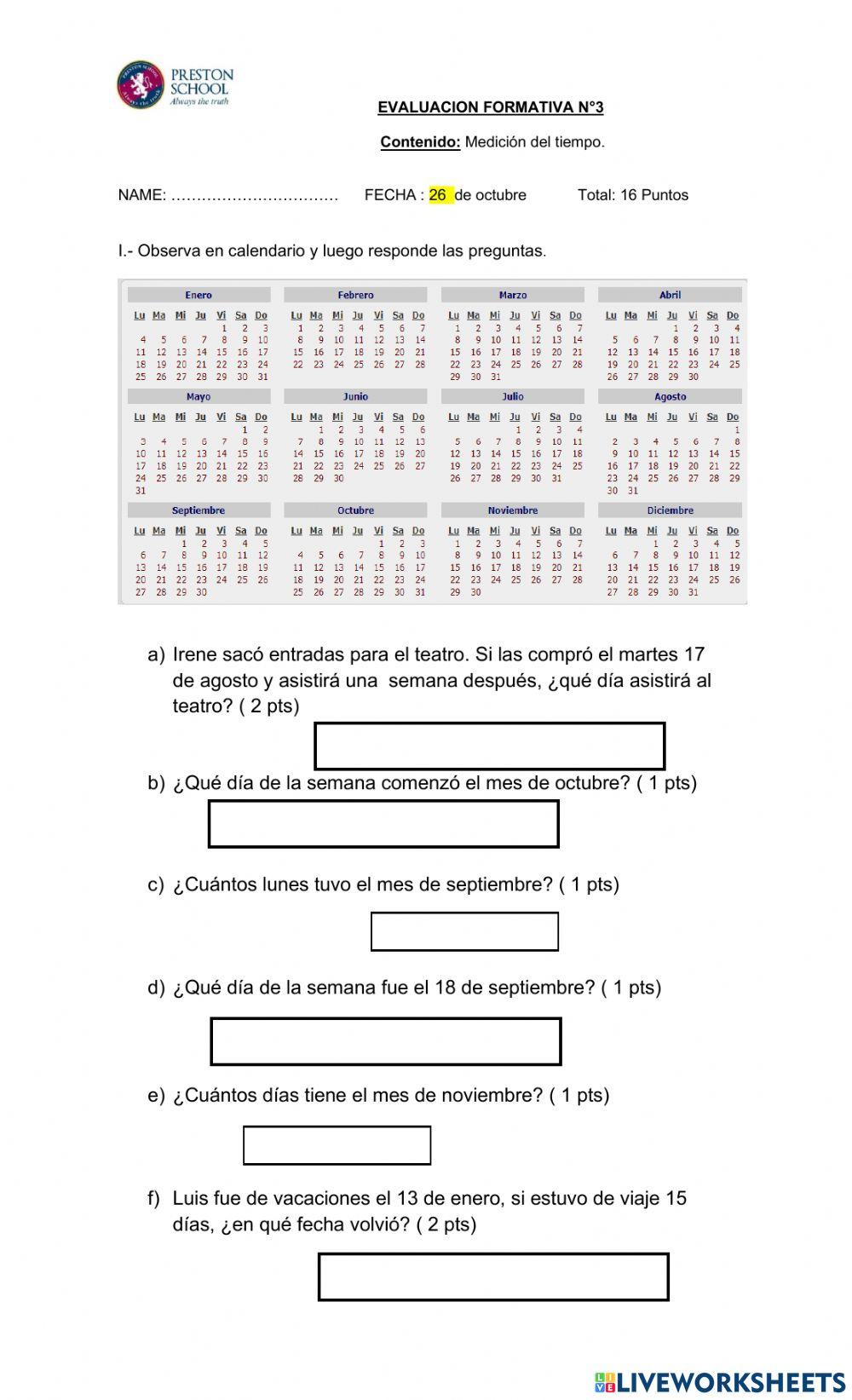 Formativa Medición del tiempo