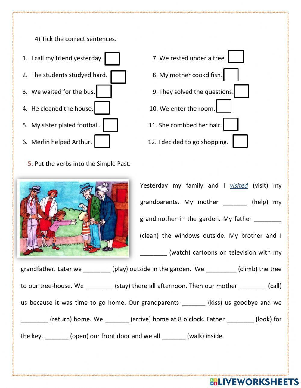 Prepare 2 past simple regular verbs