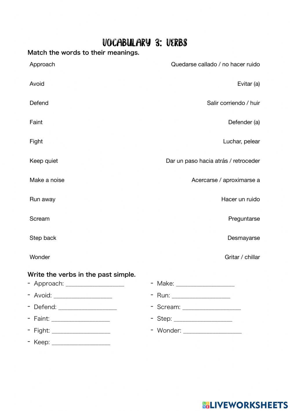 Adjectives and verbs