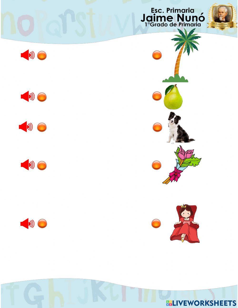 Escucha el audio y unelo con la imagen