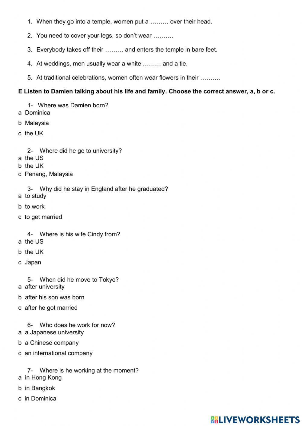 Global Elementary Unit 9