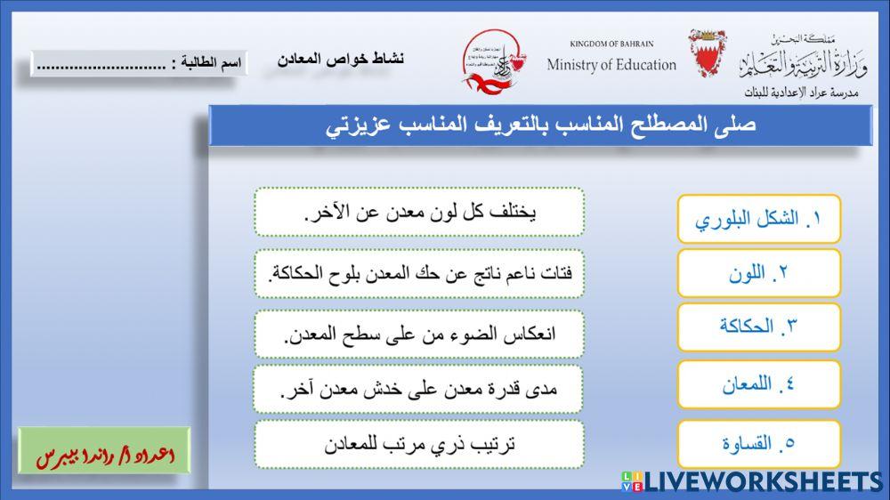 خواص المعادن