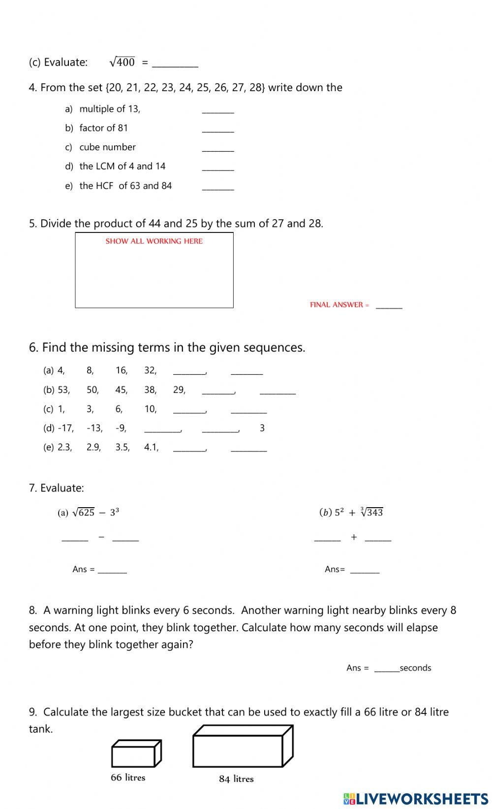 Number Theory- Unit Test