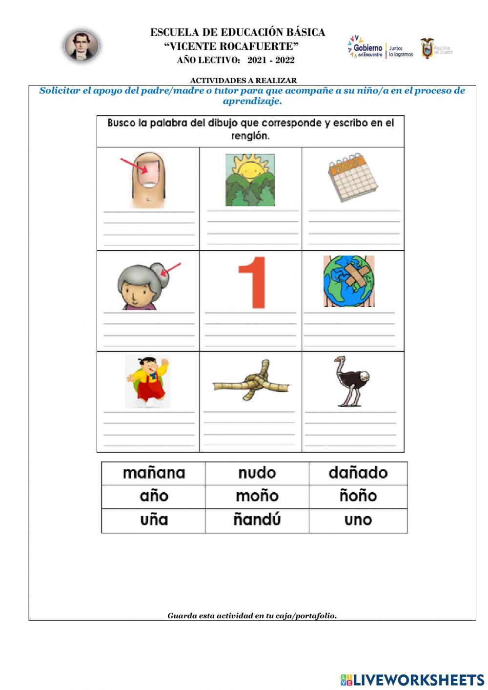 Escritura de palabras