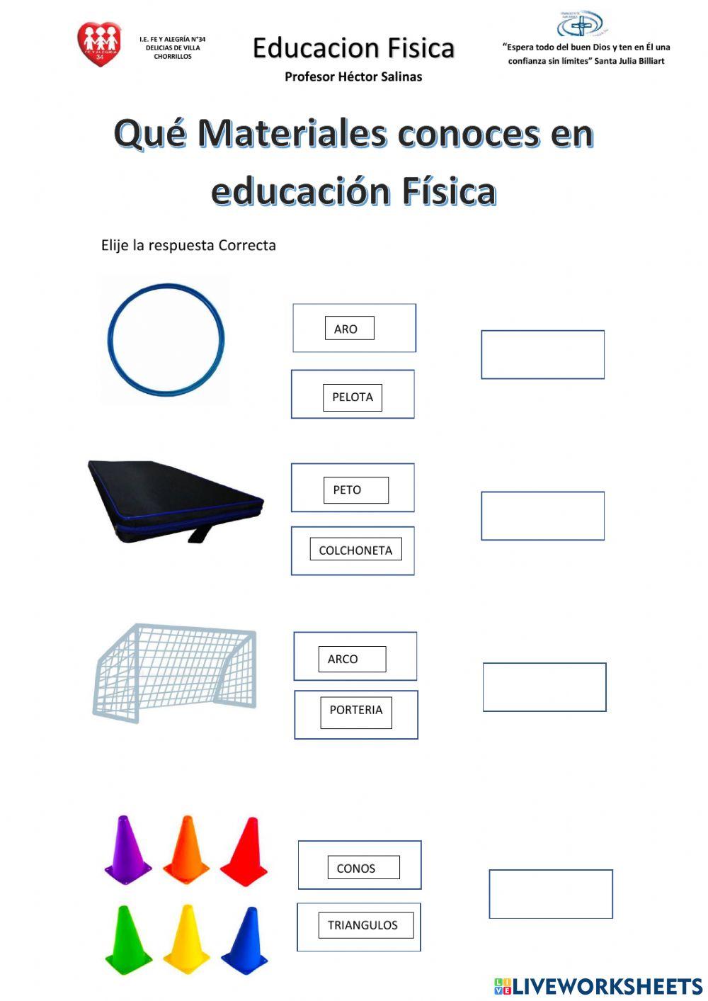 ¡Conoces los materiales de educación fisica?
