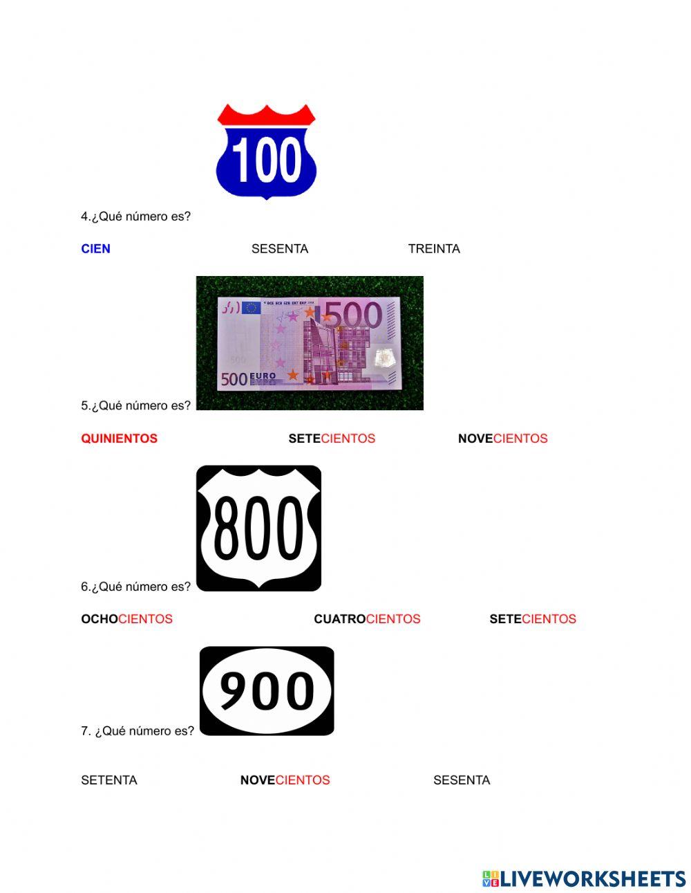 Numbers 100-1000 
