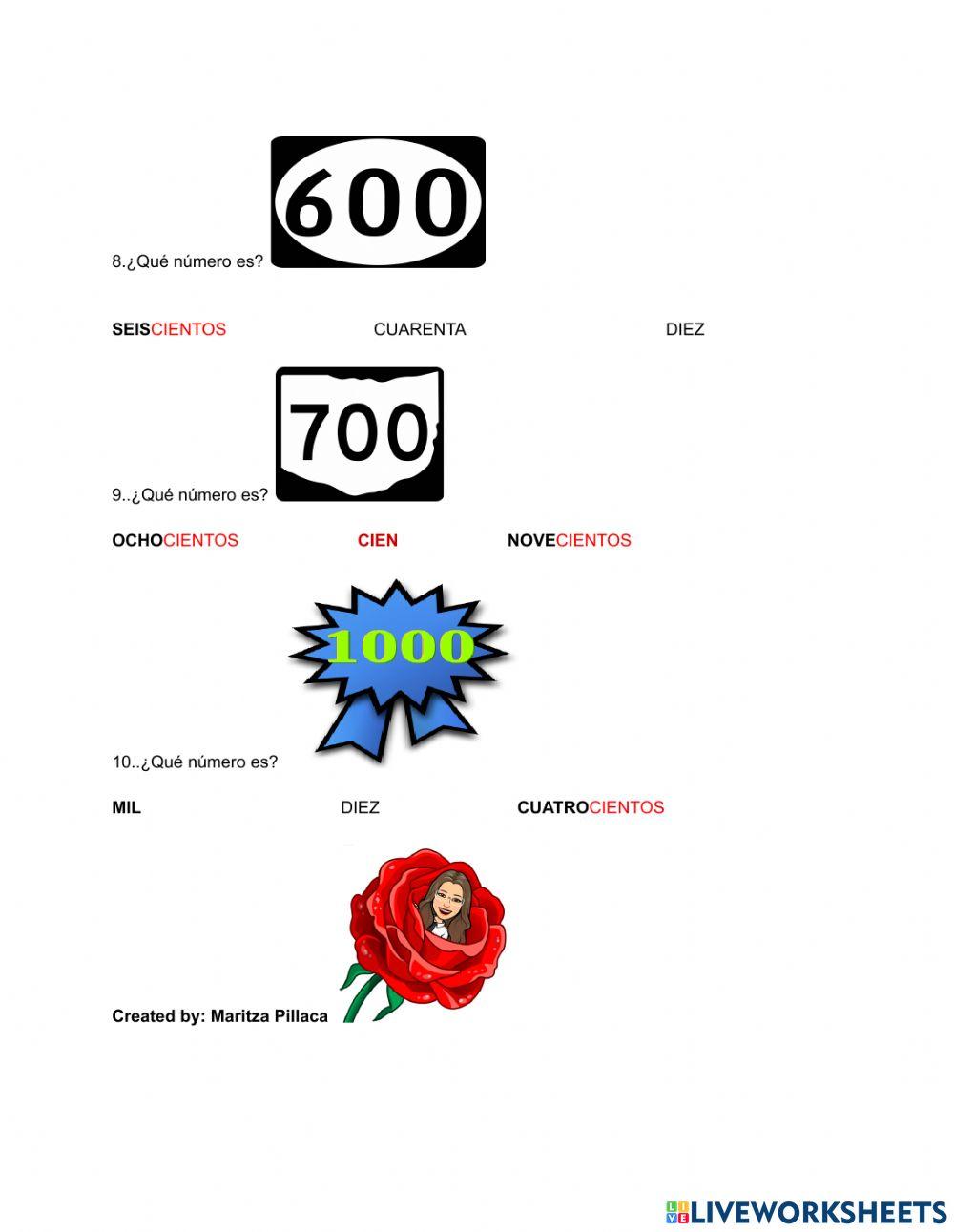 Numbers 100-1000 