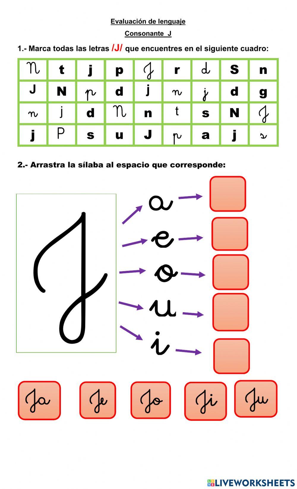 Evaluacion letra J