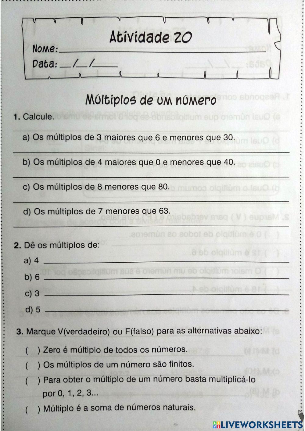 Multiplos de um número