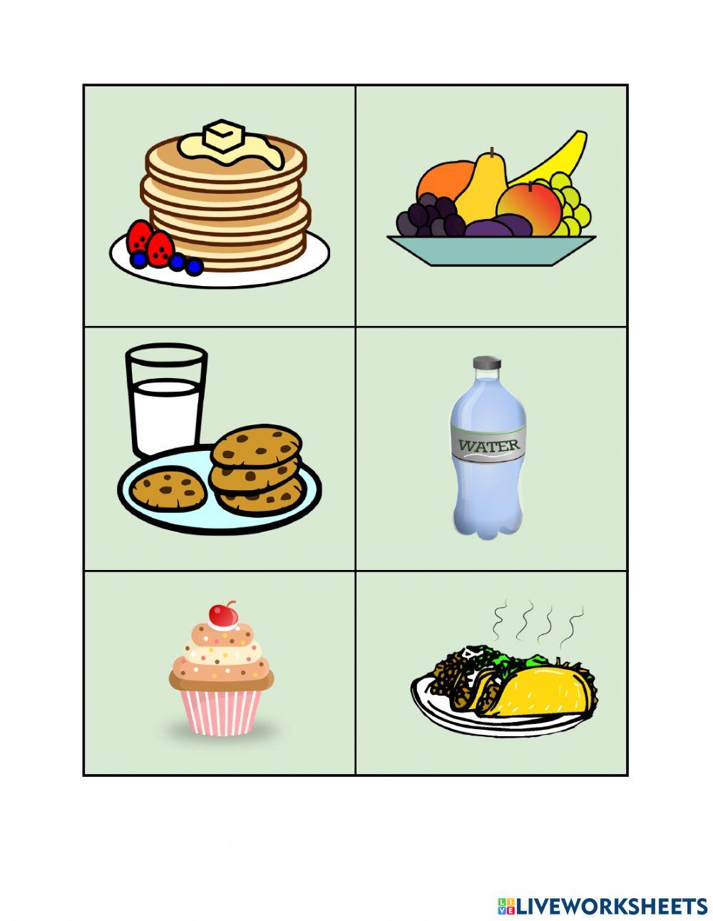 Los Alimentos Worksheet 1