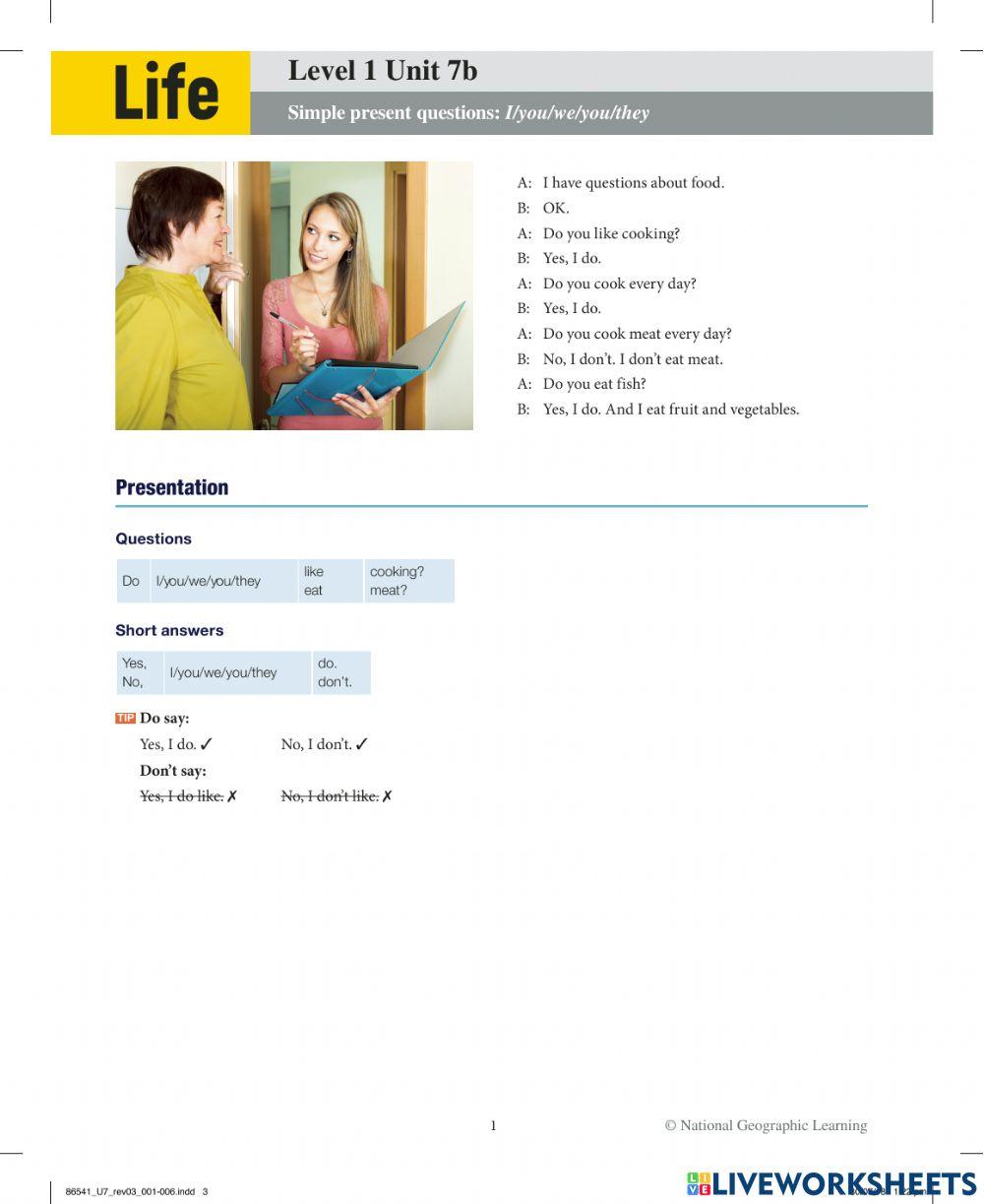 Do you like....? Wh questions present simple