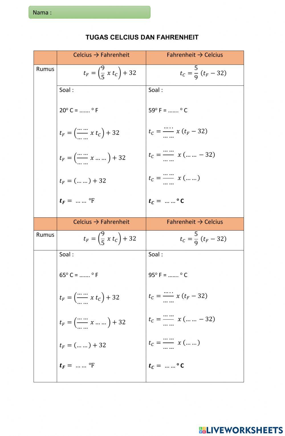 LKPD Suhu Celcius Fahrenheit