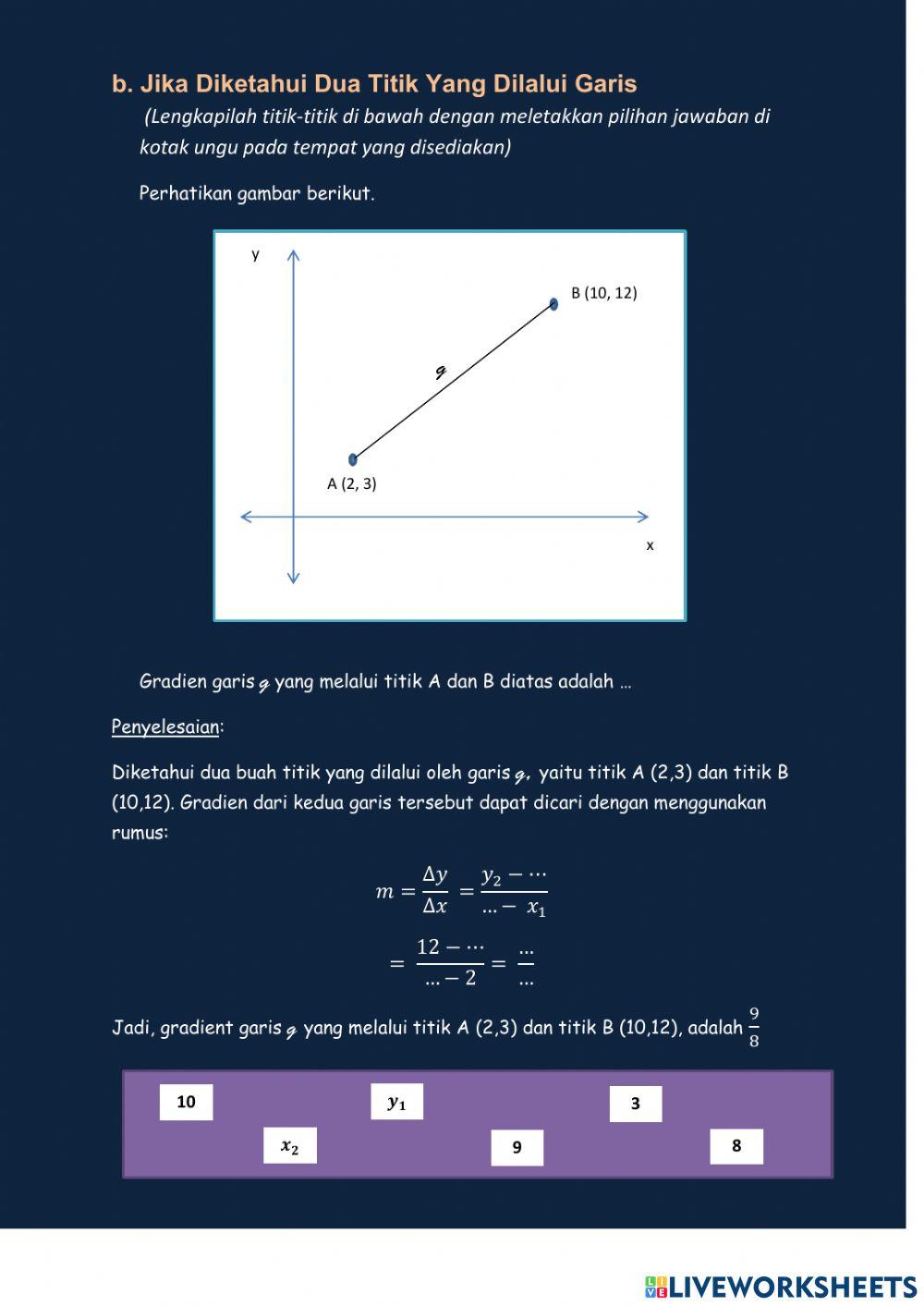 Gradien Persamaan Garis Lurus